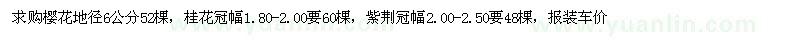 求購櫻花、桂花、紫荊