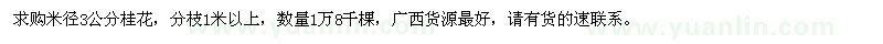 求購米徑3公分桂花