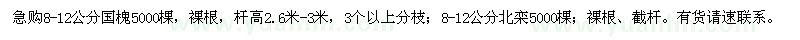 求購8-12公分國槐、北欒