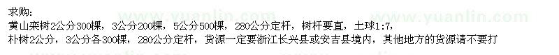 求購黃山欒樹、樸樹