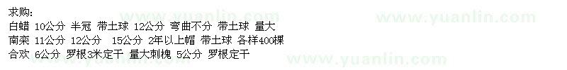 求購白蠟、欒樹、合歡
