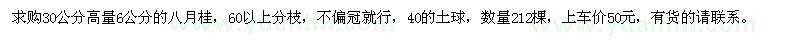 求購30公分高量6公分八月桂