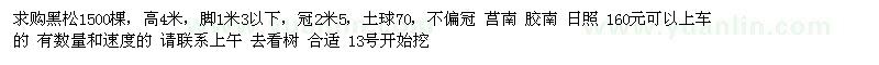 求購黑松