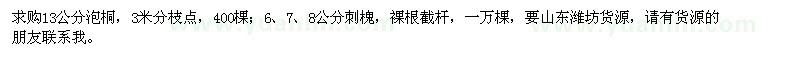 求購13公分泡桐、6、7、8公分刺槐