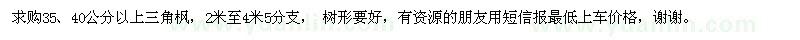 求購35、40公分以上三角楓