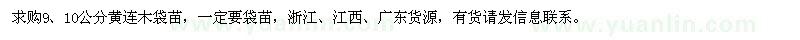 求購9、10公分黃連木袋苗