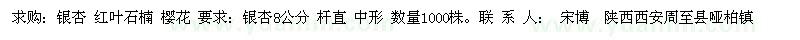 求購(gòu)銀杏、紅葉石楠、櫻花