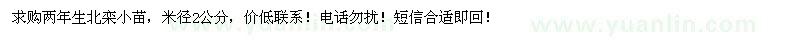 求購(gòu)米徑2公分北欒小苗