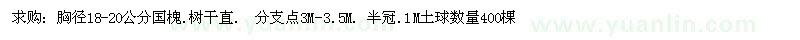 求購胸徑18-20公分國槐