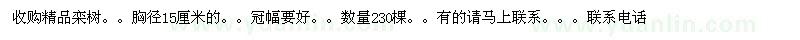 求購(gòu)胸徑15公分精品欒樹(shù)