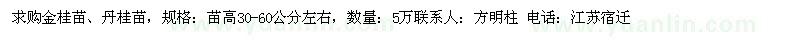 求購金桂苗、丹桂苗