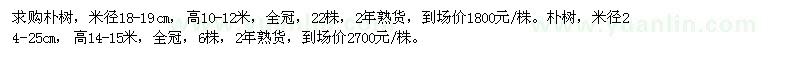 求購(gòu)樸樹(shù)