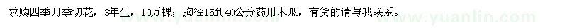 求購四季月季、木瓜