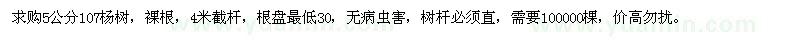 求購5公分107楊樹