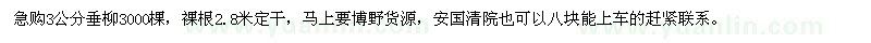 求購3公分垂柳