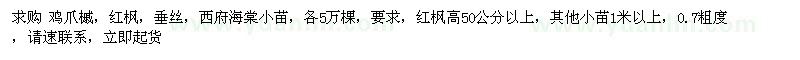 求購雞爪槭、紅楓、垂絲