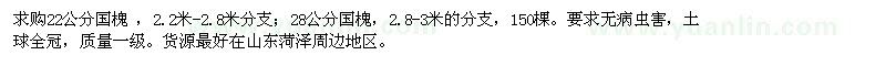 求購22、28公分國槐