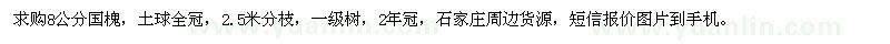 求購8公分國槐