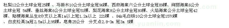 求購杜梨、毛白楊、皂角