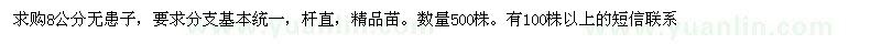 求購8公分無患子