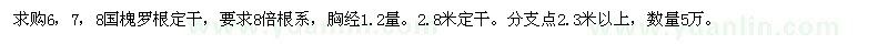 求購6、7、8公分國槐