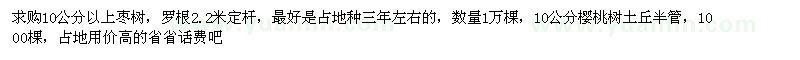 求購10公分棗樹、10公分櫻桃