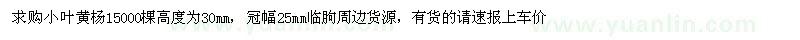 求購小葉黃楊