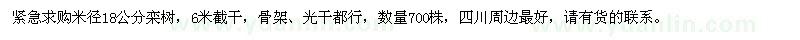 求購米徑18公分欒樹(shù)