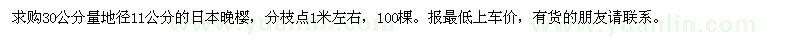 求購30公分量地徑11公分日本晚櫻
