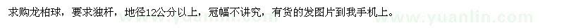 求購龍柏球