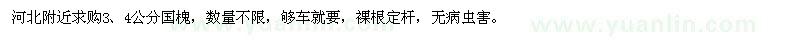 求購(gòu)3、4公分國(guó)槐