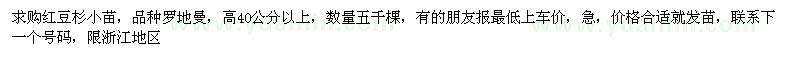 求購(gòu)高40公分以上紅豆杉小苗