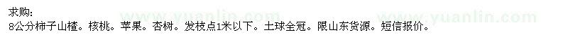求購8公分柿子、山楂、核桃