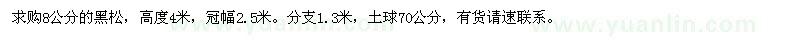 求購(gòu)8公分黑松