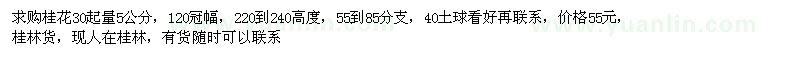 求購30起量5公分桂花