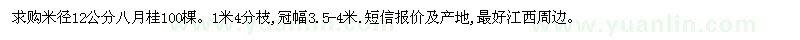 求購(gòu)米徑12公分八月桂