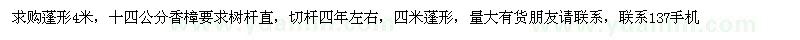 求購14公分香樟