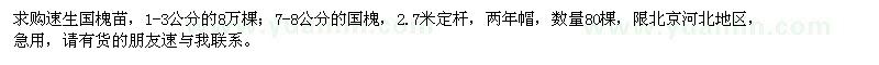 求購1-3、7-8公分國槐