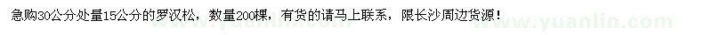 求購15公分羅漢松