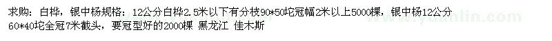 求購(gòu)白樺、銀中楊