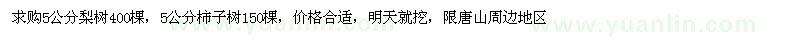 求購梨樹