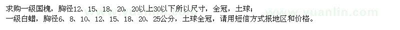 求購一級(jí)國槐、一級(jí)白蠟