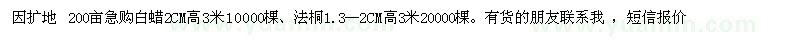 求購白蠟、法桐