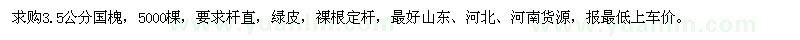 求購(gòu)3.5公分國(guó)槐