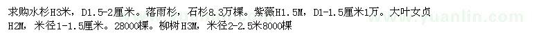 求購(gòu)水杉、落雨杉、石杉