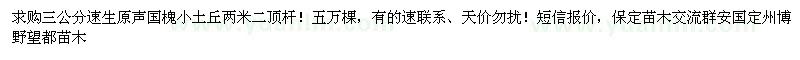 求購速生原生國槐