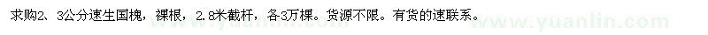 求購2、3公分速生國槐