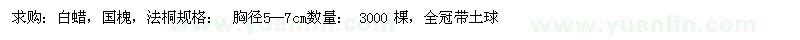 求購(gòu)白蠟、國(guó)槐、法桐