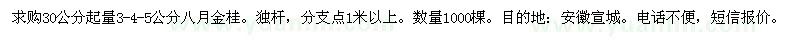 求購30公分起量3、4、5公分八月金桂