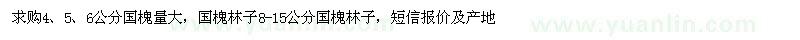 求購4、5、6公分國槐、8-15公分國槐林子
